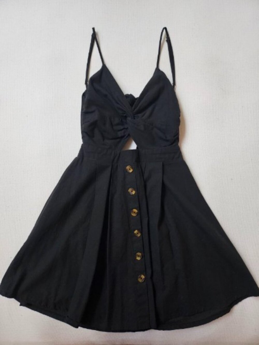 Favlux Black Twist Front Cutout Mini Dress